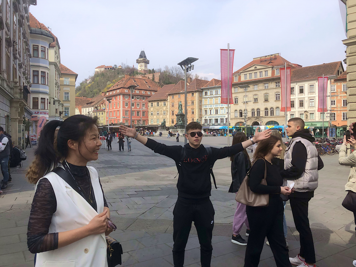 Am Hauptplatz von Graz