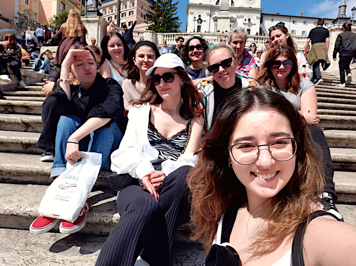 Reisegruppe mit Lehrkräften